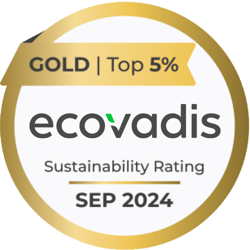 GOLD | Top 5% | Ecovadis Sustainability Rating
						SEP 2024